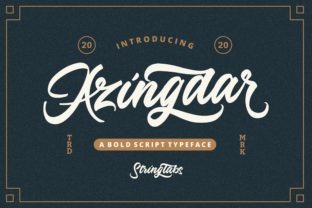 Azingdar Font: A Vintage Script Typeface for Handmade Products and Craft Projects